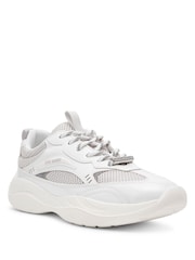 Steve Madden Premioe Leather White Trainers - Image 2 of 6