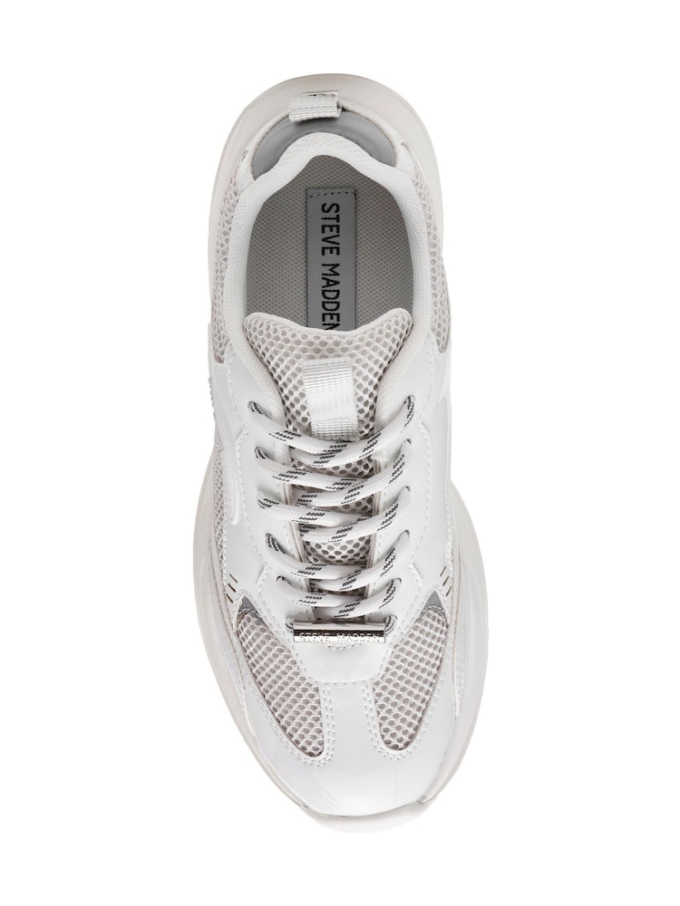 Steve Madden Premioe Leather White Trainers - Image 6 of 6