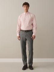Orange Regular Fit N.Premium Long Sleeve Stripe Smart Shirt - Image 3 of 7