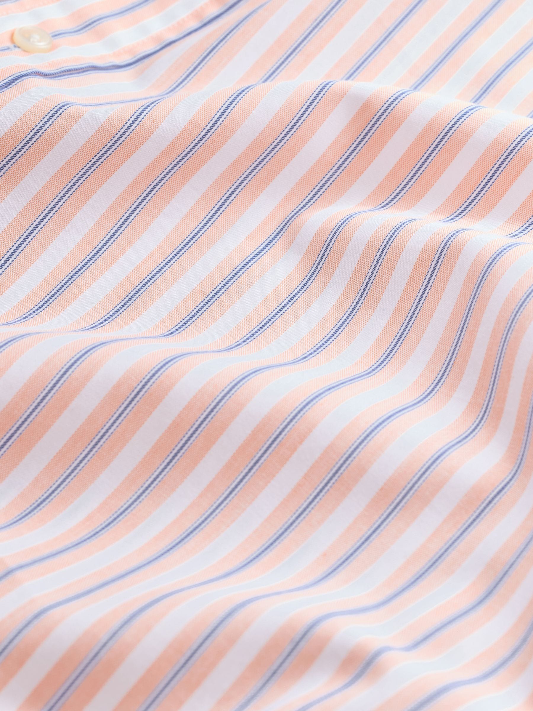 Buy Orange Regular Fit 100% Cotton N.Premium Long Sleeve Stripe