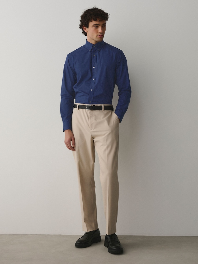 Blue Regular Fit 100% Cotton N.Premium Twill Smart Shirt - Image 2 of 8