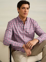 Pink Regular Fit N. Premium 100% Cotton Smart Check Long Sleeve Shirt - Image 1 of 8