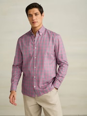 Pink Regular Fit N. Premium 100% Cotton Smart Check Long Sleeve Shirt - Image 3 of 8