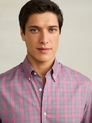 Pink Regular Fit N. Premium 100% Cotton Smart Check Long Sleeve Shirt - Image 5 of 8