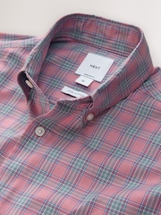 Pink Regular Fit N. Premium 100% Cotton Smart Check Long Sleeve Shirt - Image 7 of 8