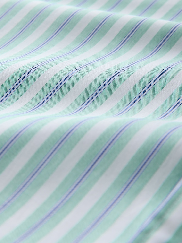 Teal Blue Regular Fit N.Premium Long Sleeve Stripe Smart Shirt - Image 7 of 7