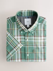 Green Madras Check - Reguläre Passform - Bügelleichtes, kurzärmeliges Oxford-Hemd mit Knopfleiste - Bild 10 von 12