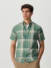 Green Madras Check - Reguläre Passform - Bügelleichtes, kurzärmeliges Oxford-Hemd mit Knopfleiste - Bild 6 von 12