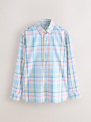Blue/Multi Colour Regular Fit N. Premium 100% Cotton Smart Check Long Sleeve Shirt - Image 5 of 7