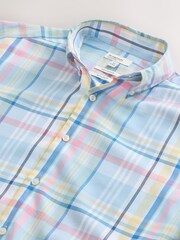 Blue/Multi Colour Regular Fit N. Premium 100% Cotton Smart Check Long Sleeve Shirt - Image 6 of 7