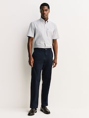 Tattersall à carreaux blancs/verts/roses - Coupe classique - Chemise Oxford Easy Iron boutonnée à manches courtes - Image 2 de 7