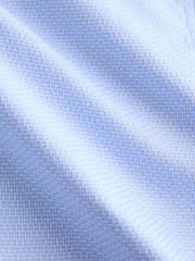 Celeste - Short Sleeve 100% Cotton Smart Textured Trimmed Shirt - Immagine 7 di 7