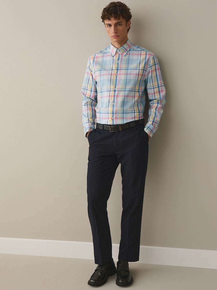 Blue Regular Fit N.Premium Long Sleeve Stripe Smart Shirt - Image 2 of 7