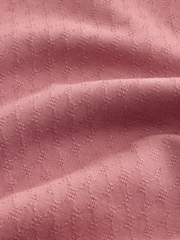 Rose Pink Slim Fit Cotton Linen Blend Short Sleeve Trimmed Shirt - Image 6 of 7