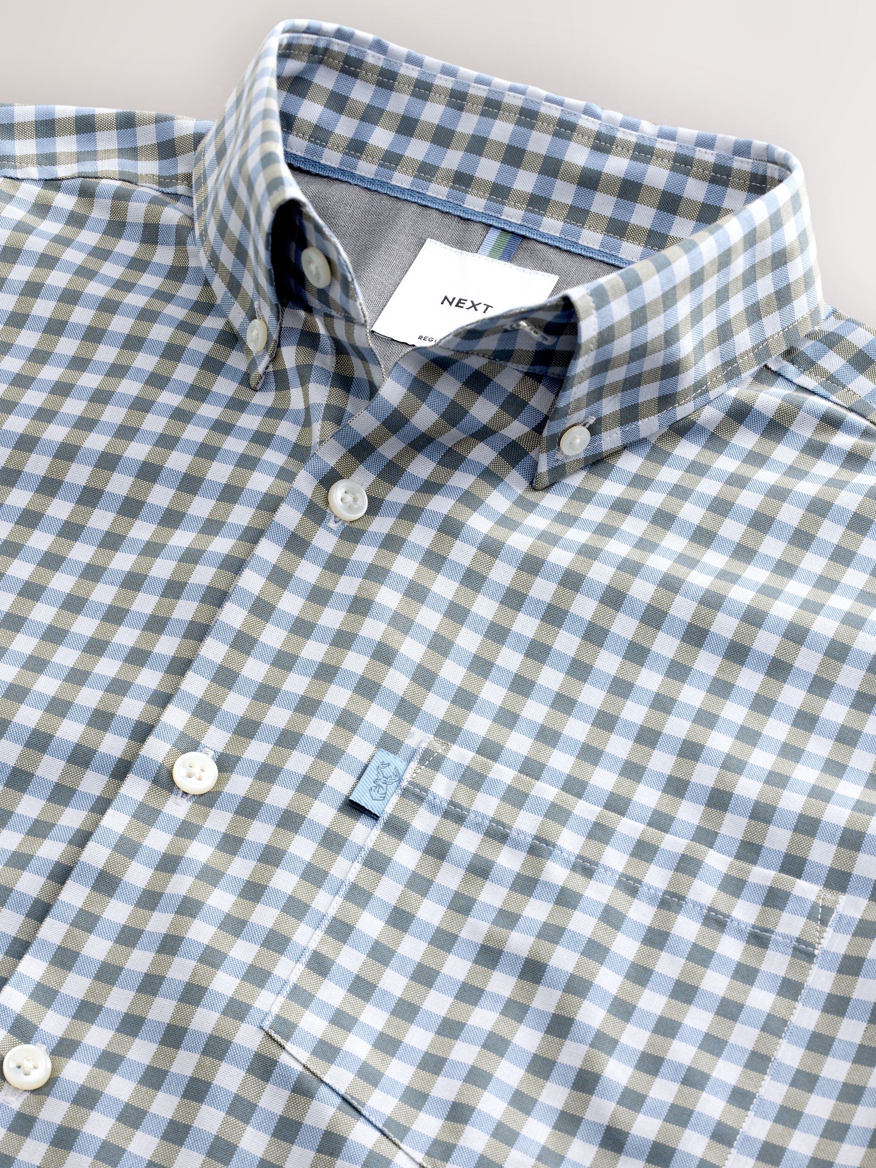Comprar Guingão azul - Ajuste regular - Camisa Oxford de manga