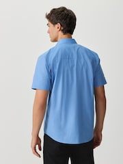 כחול משבצות - N. Premium חולצה אלגנטית מתערובת עשירה בכותנה עם שרוולים קצרים - תמונה 3 מתוך 8