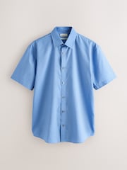 כחול משבצות - N. Premium חולצה אלגנטית מתערובת עשירה בכותנה עם שרוולים קצרים - תמונה 6 מתוך 8