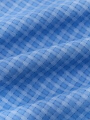 כחול משבצות - N. Premium חולצה אלגנטית מתערובת עשירה בכותנה עם שרוולים קצרים - תמונה 7 מתוך 8