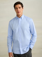 Light Blue Regular Fit 100% Cotton N.Premium Twill Smart Shirt - Image 1 of 8