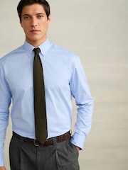 Light Blue Regular Fit 100% Cotton N.Premium Twill Smart Shirt - Image 2 of 8