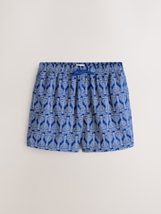 Blue Palm Jacquard Swim Shorts 5" - Image 1 of 4
