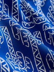 Blue Palm Jacquard Swim Shorts 5" - Image 3 of 4