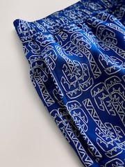 Blue Palm Jacquard Swim Shorts 5" - Image 9 of 10