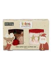 Totes Red Toasties Childrens Supersoft Slipper Socks Two Pack - Image 4 of 4