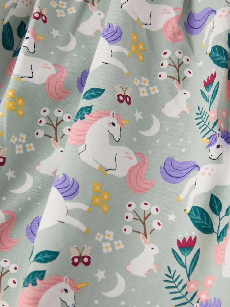 Polarn O. Pyret Green Unicorn Print Dress - Image 4 of 4 Polarn O. Pyret Green Unicorn Print Dress - Image 4 of 4