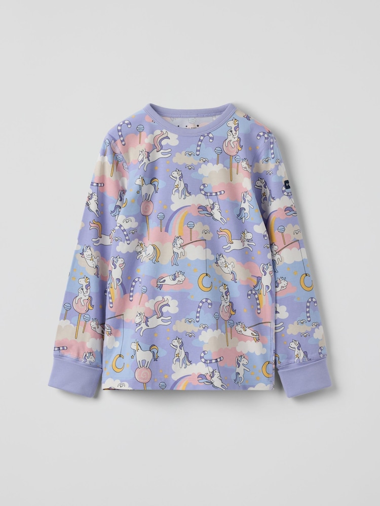 Polarn O. Pyret Purple Unicorn Print Pyjamas - Image 2 of 5 Polarn O. Pyret Purple Unicorn Print Pyjamas - Image 2 of 5