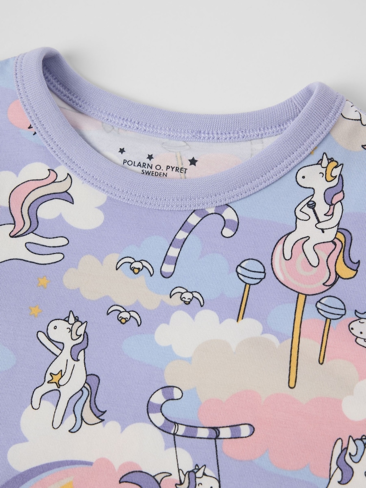 Polarn O. Pyret Purple Unicorn Print Pyjamas - Image 5 of 5 Polarn O. Pyret Purple Unicorn Print Pyjamas - Image 5 of 5