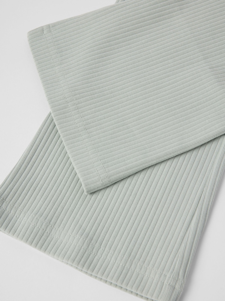 Polarn O. Pyret Green Ribbed Flared PT-Leggings - Image 3 of 3