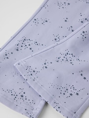 Polarn O. Pyret Purple Cotton Star Print Flared Trousers - Image 2 of 3