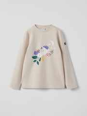 Polarn O. Pyret Natural Unicorn Print Top - Image 1 of 4