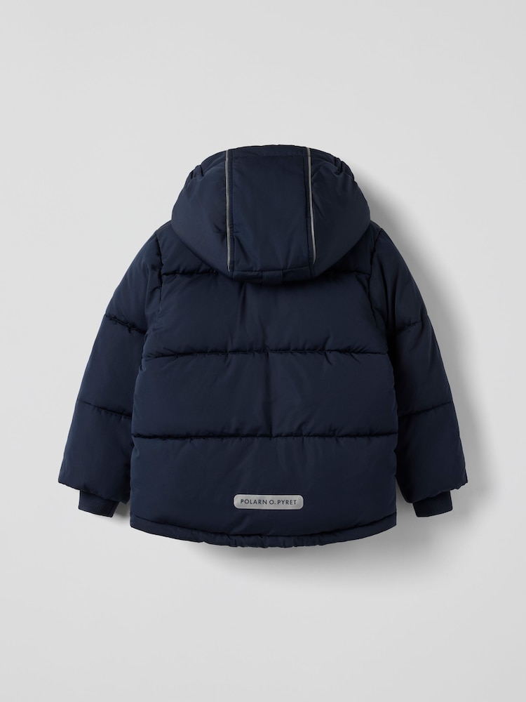 Polarn O. Pyret Blue Padded Water Resistant Puffer Coat - Image 2 of 6 Polarn O. Pyret Blue Padded Water Resistant Puffer Coat - Image 2 of 6