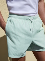 Green & Orange Seersucker Stripe Swim Shorts 5" 2 Pack - Image 7 of 9