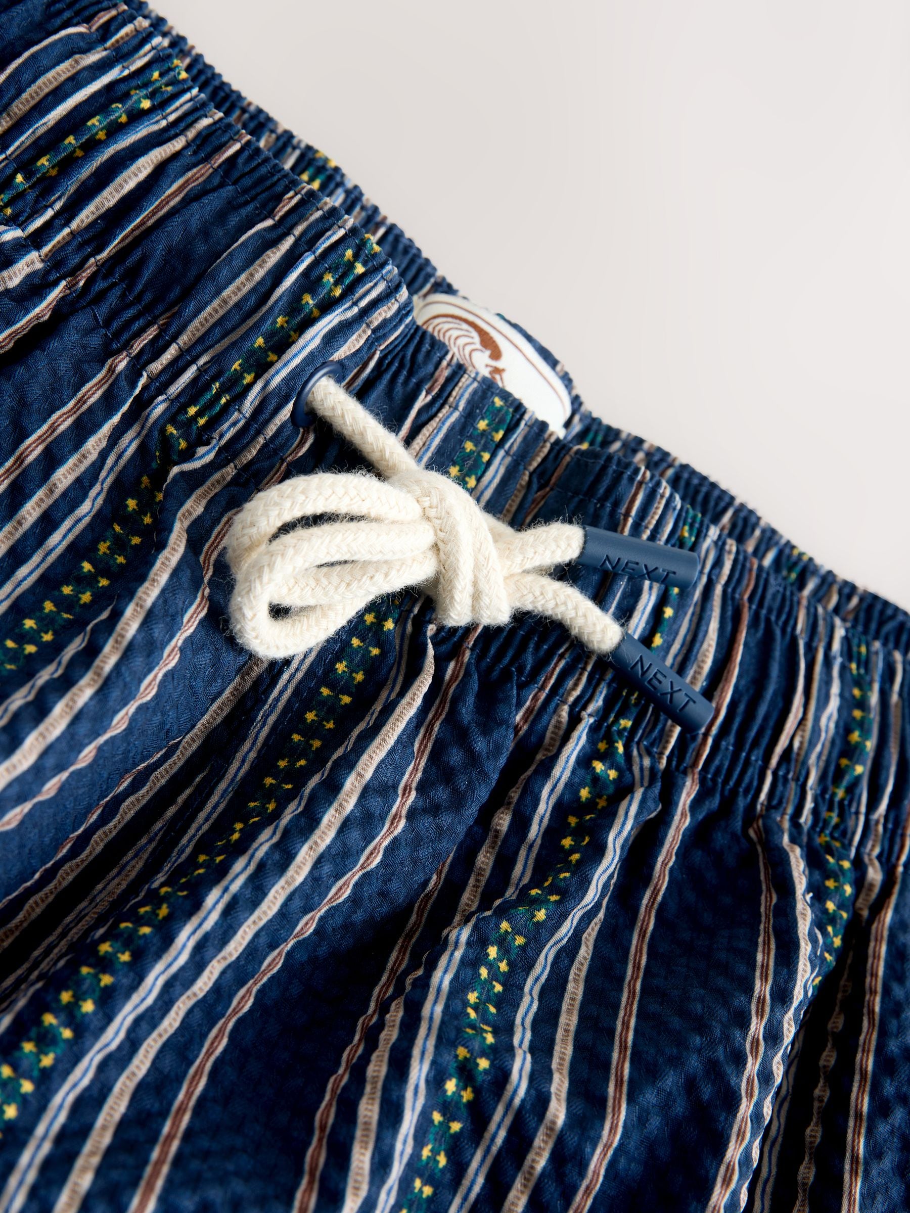Buy Navy Blue Stripe Seersucker 5 Inch Swim Shorts from Next USA