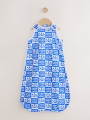 Blue Waves Checkerboard 0.5 Tog Sleeveless Baby Sleep Bag - Image 1 of 6