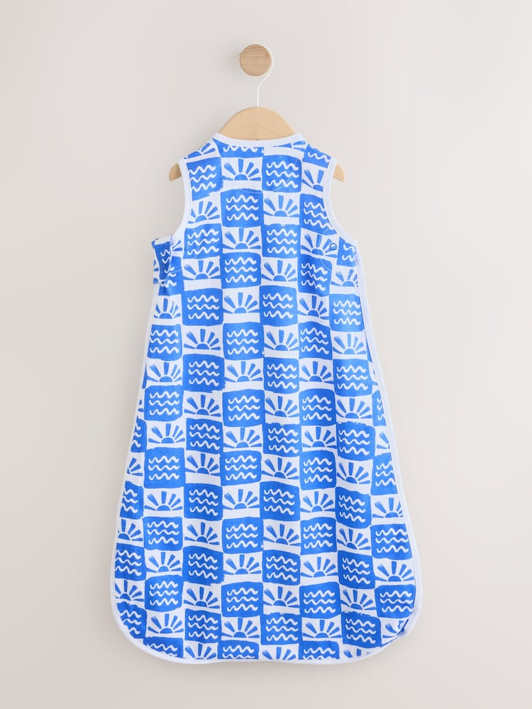 Blue Waves Checkerboard 0.5 Tog Sleeveless Baby Sleep Bag - Image 2 of 6 Blue Waves Checkerboard 0.5 Tog Sleeveless Baby Sleep Bag - Image 2 of 6
