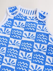 Blue Waves Checkerboard 0.5 Tog Sleeveless Baby Sleep Bag - Image 4 of 6