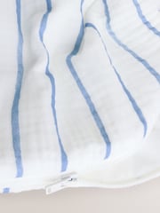 Blue Stripe Embroidered Muslin 1 Tog Sleeveless Baby Sleep Bag - Image 7 of 7