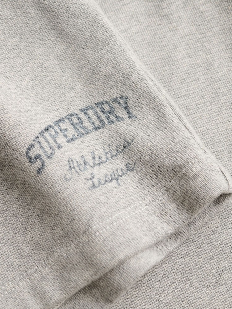 Superdry Grey Athletic Essential Jersey Script Shorts - Image 8 of 8