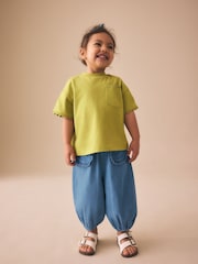 Mid Blue Denim Cuffed Pullon Trousers (3mths-7yrs) - Image 1 of 8