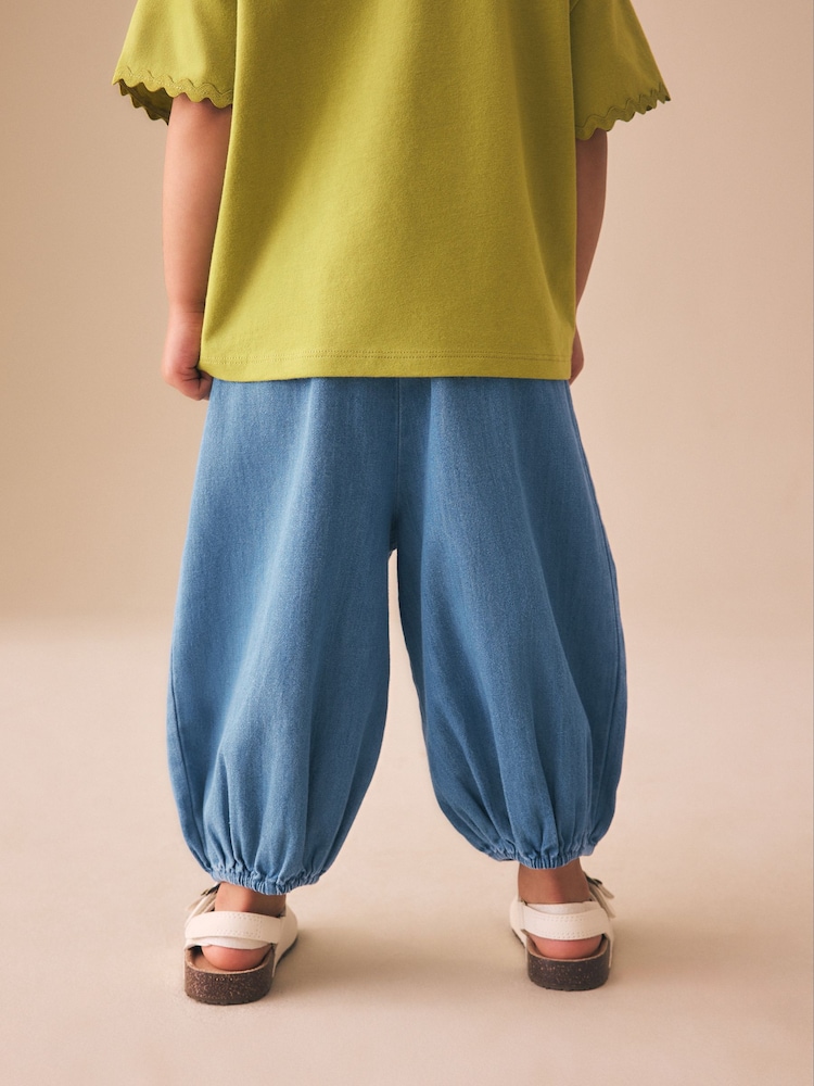 Mid Blue Denim Cuffed Pullon Trousers (3mths-7yrs) - Image 2 of 8