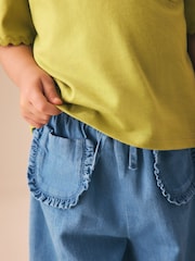 Mid Blue Denim Cuffed Pullon Trousers (3mths-7yrs) - Image 4 of 8