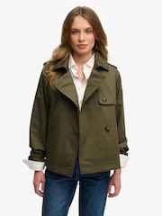 Superdry Green Short Trench Coat - Image 5 of 8