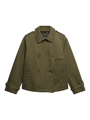 Superdry Green Short Trench Coat - Image 7 of 8