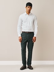 White Slim Fit Cotton Rich Textured Easy Care Smart Shirt - Image 3 of 8