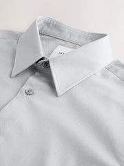 Light Grey Slim Fit Cotton Rich Textured Easy Care Smart Shirt - Image 2 of 3