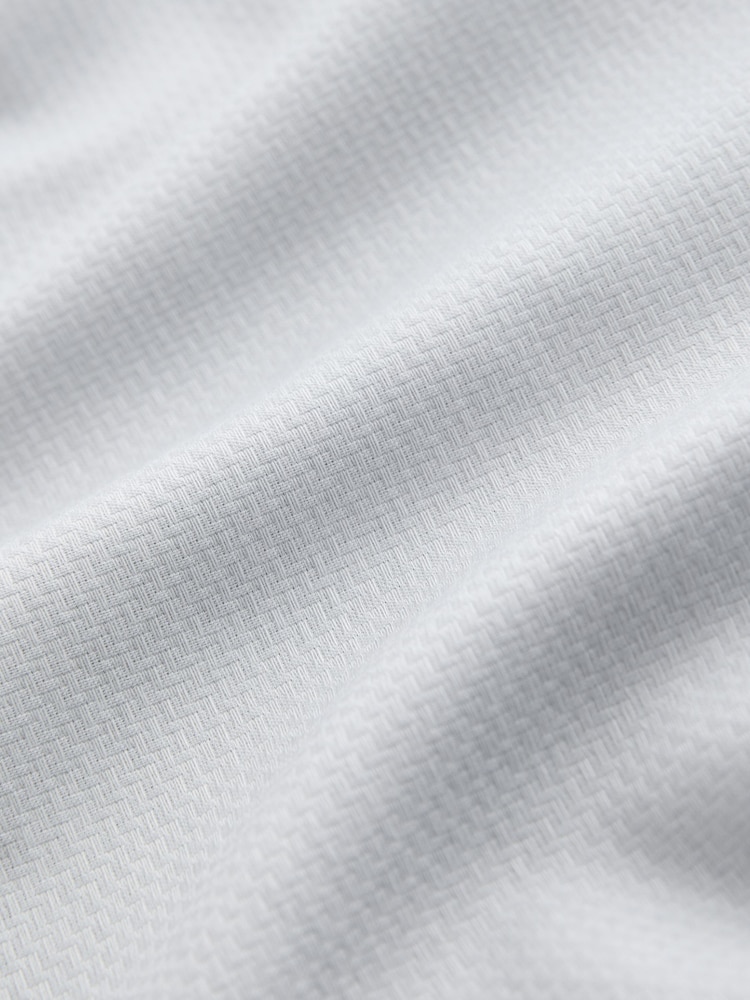 Light Grey Slim Fit Cotton Rich Textured Easy Care Smart Shirt - Image 3 of 3